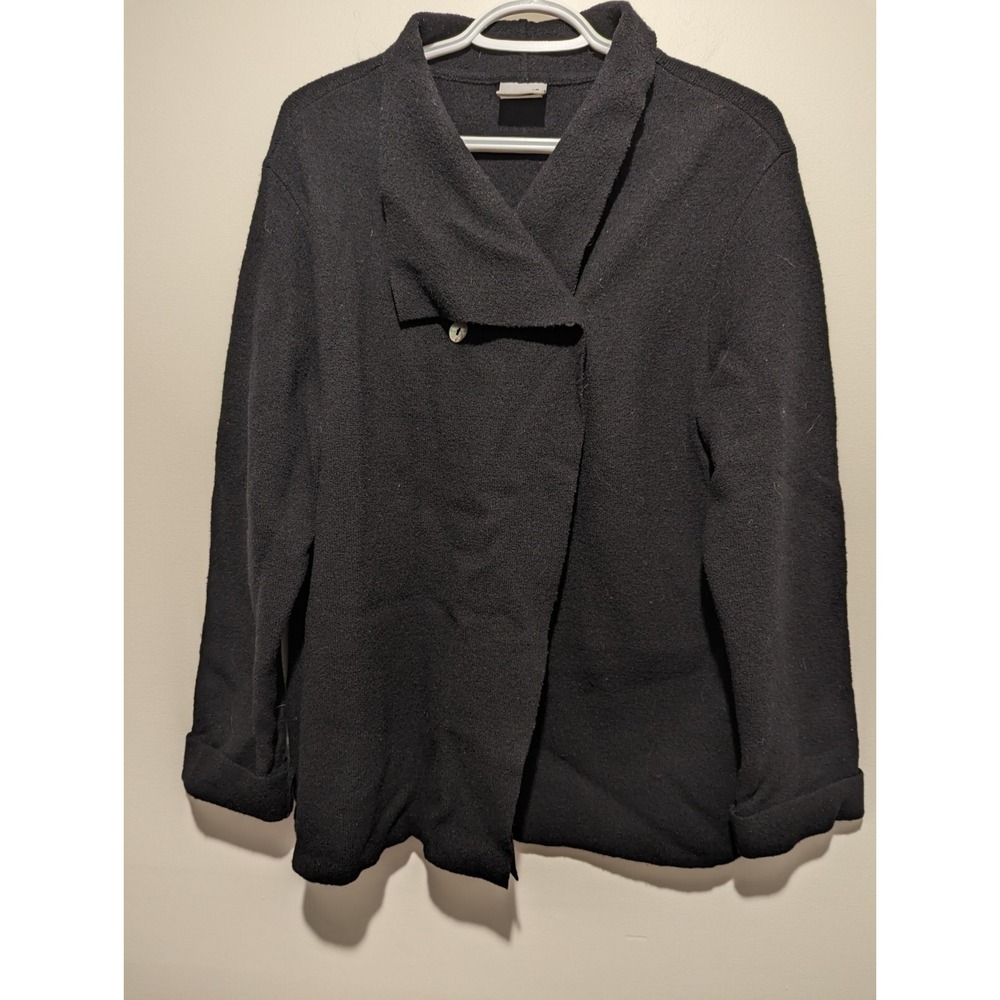 Two‎ Star Dog TSD Womens Cardigan Sweater Jacket Medium 100% Wool Asymmetric USA